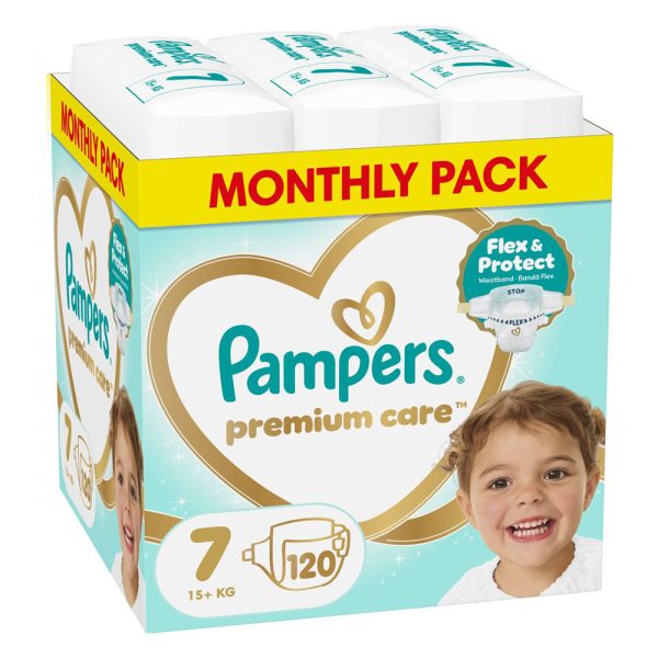 Памперси Pampers Premium Care 7 (15+кг.) – 120 броя