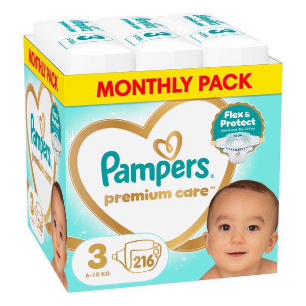 Памперси Pampers Premium Care 3 (6-10кг.) – 216 броя